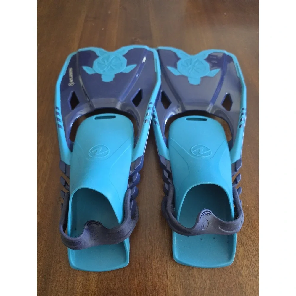 U.S. Divers Snorkeling Set LG Blue Unisex Snorkel Mask Fins Gear Kit